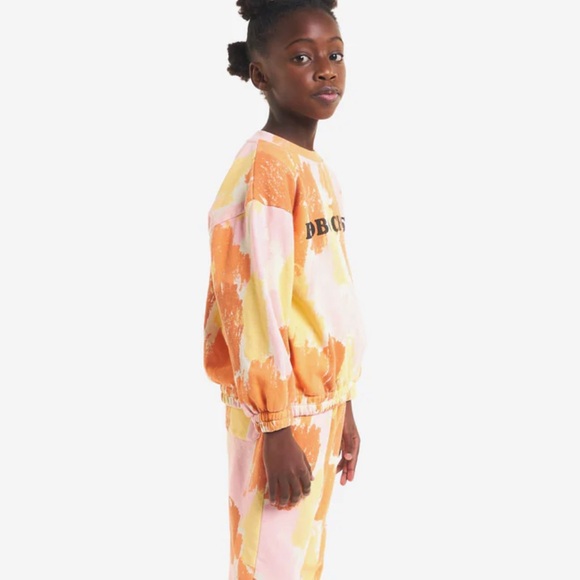 Bobo Choses Kids Orange and Pink Brushstroke Sweatshirt - Picture 2 of 4